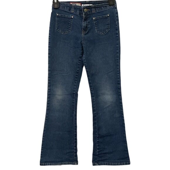 Old Navy Girls Stretch Denim Jeans Size 10 Blue Pockets Bootcut - Picture 1 of 11